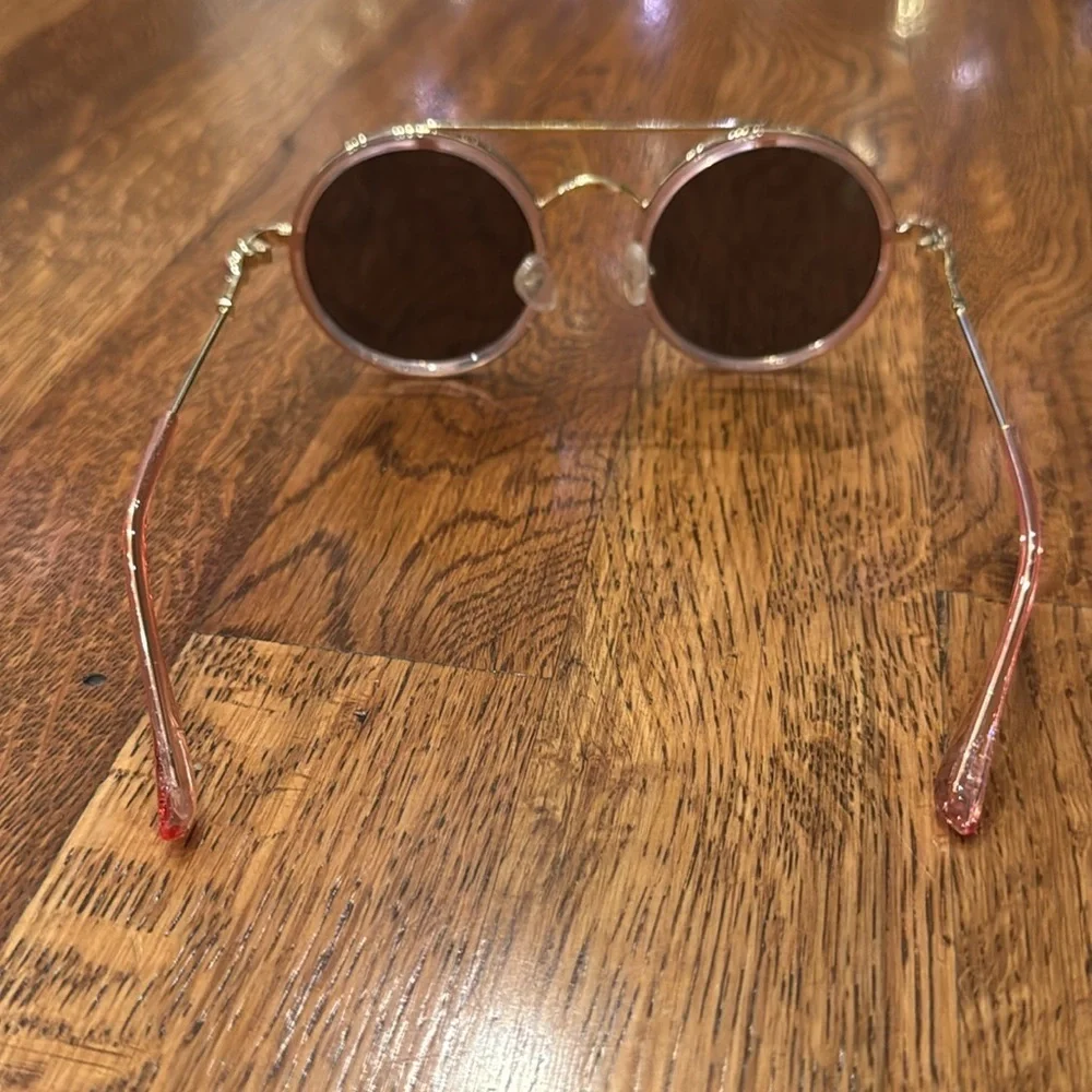 Bari Lynn Girl’s Gold Round Sunglasses